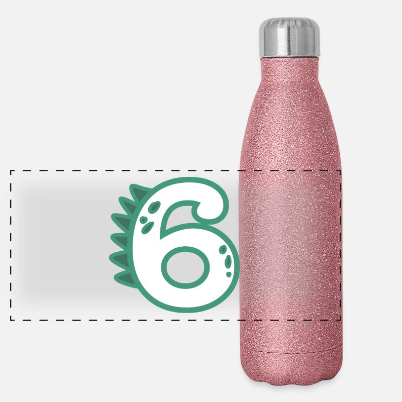 Zahl 6 Panorama Glitzer Isolierflasche 500 ml