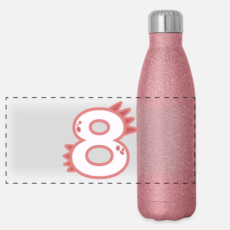 Zahl 8 Panorama Glitzer Isolierflasche 500 ml