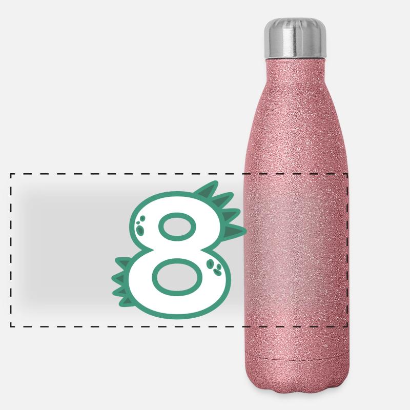 Zahl 8 Panorama Glitzer Isolierflasche 500 ml