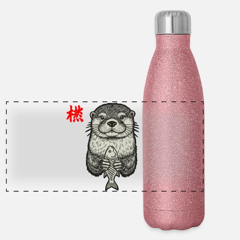 Otter Asian Panoramic Glitter Thermal Bottle 500 ml