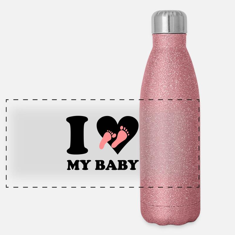 I love my baby Panorama Glitzer Isolierflasche 500 ml