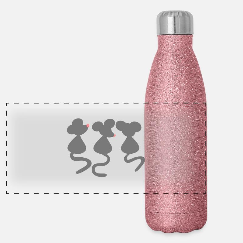 Mäuse so niedliche Design patjila Panorama Glitzer Isolierflasche 500 ml