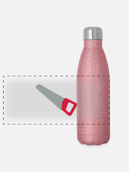 Säge - Panorama Glitzer Isolierflasche 500 ml - Pink Glitzer - Vorne