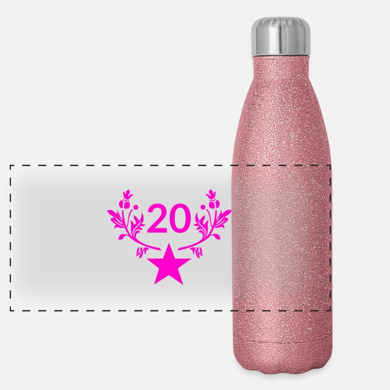 Anniversaire Gourde isotherme panoramique pailletée 500 ml