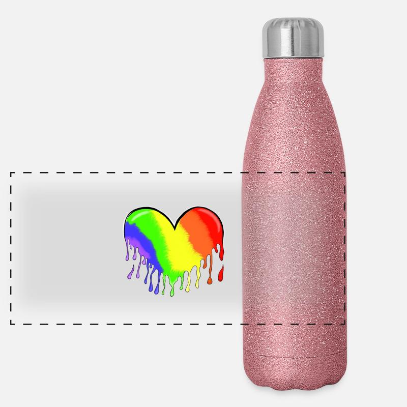 Herz Panorama Glitzer Isolierflasche 500 ml
