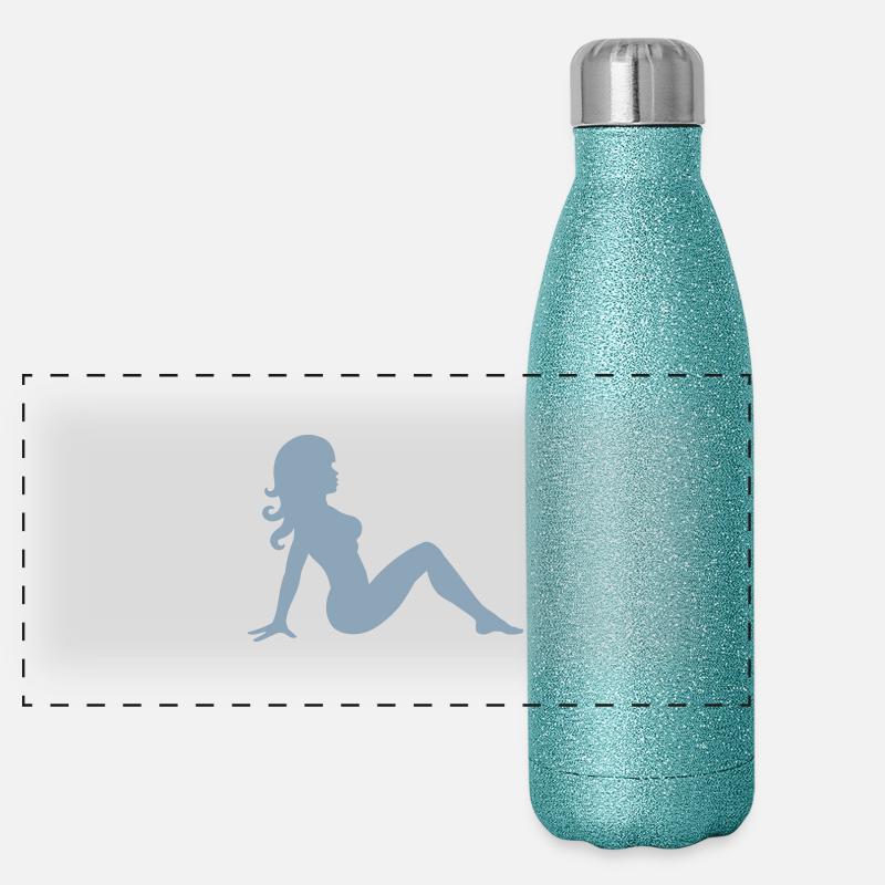 erotisch mädchen Panorama Glitzer Isolierflasche 500 ml