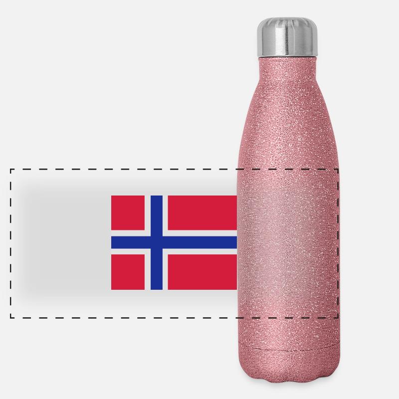 Drapeau norvégien Gourde isotherme panoramique pailletée 500 ml