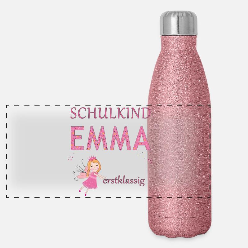 Schulkind Emma erstklassig Panorama Glitzer Isolierflasche 500 ml