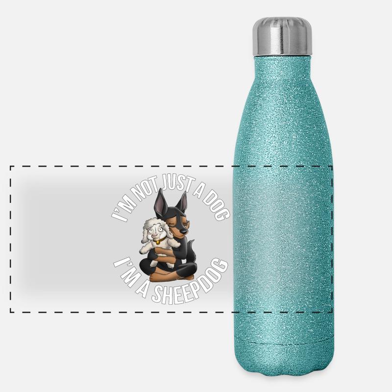 Kelpie Mouton Noir Feu Gourde isotherme panoramique pailletée 500 ml