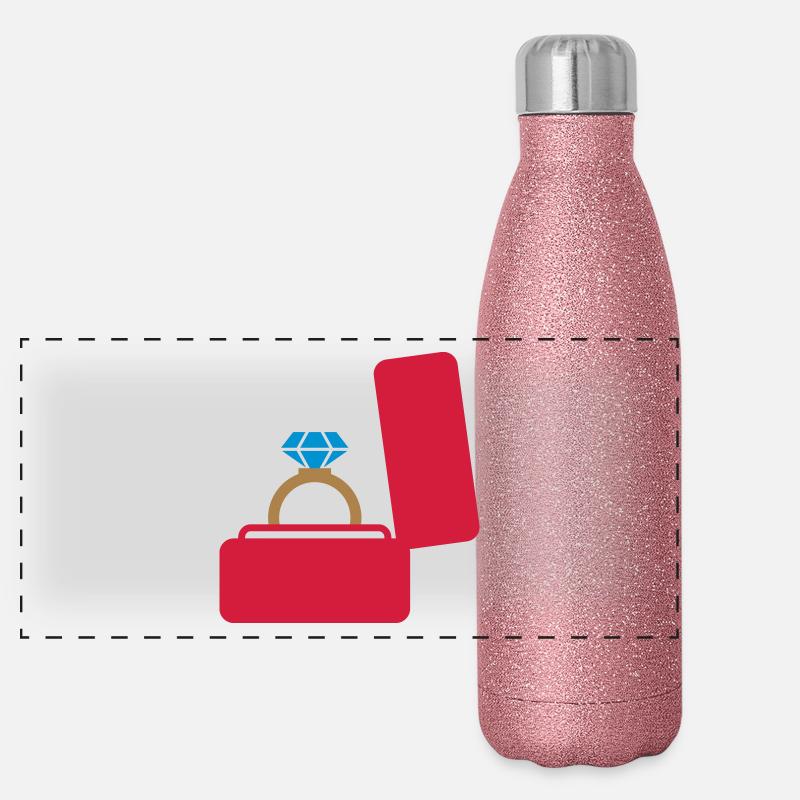 Bague cadeau de mariage Gourde isotherme panoramique pailletée 500 ml