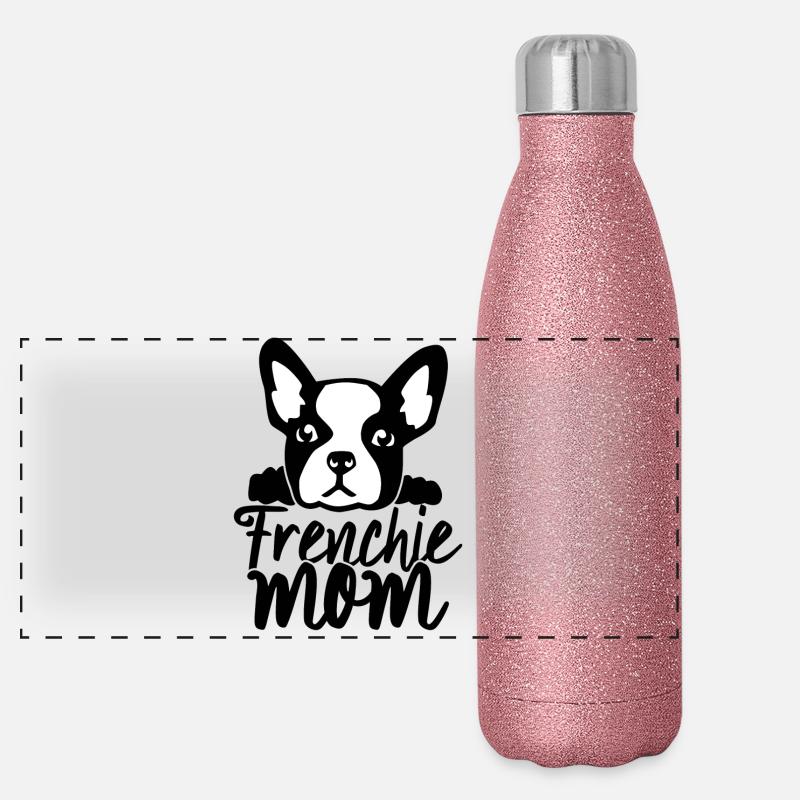 Frenchie maman de bouledogue français Gourde isotherme panoramique pailletée 500 ml