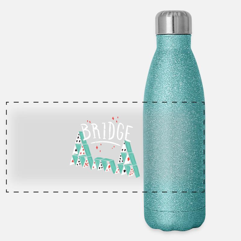 Bridge Kartenspiel Panorama Glitzer Isolierflasche 500 ml