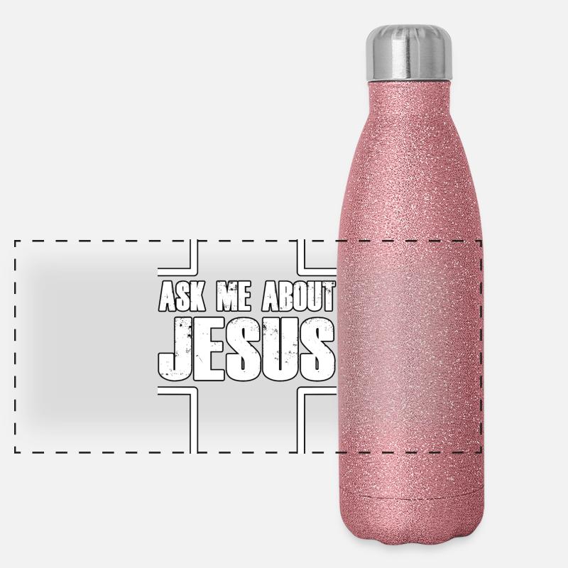 Posez-moi des questions sur le design de la Croix de Jésus Gourde isotherme panoramique pailletée 500 ml