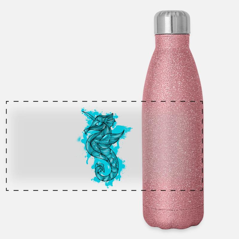Seepferd Panorama Glitzer Isolierflasche 500 ml