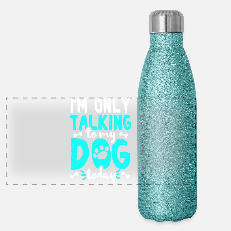 Chien propriétaire de chien Gourde isotherme panoramique pailletée 500 ml
