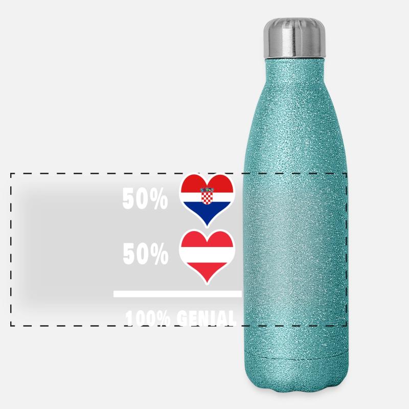 Croatia and Austria Genial / Gift Panoramic Glitter Thermal Bottle 500 ml