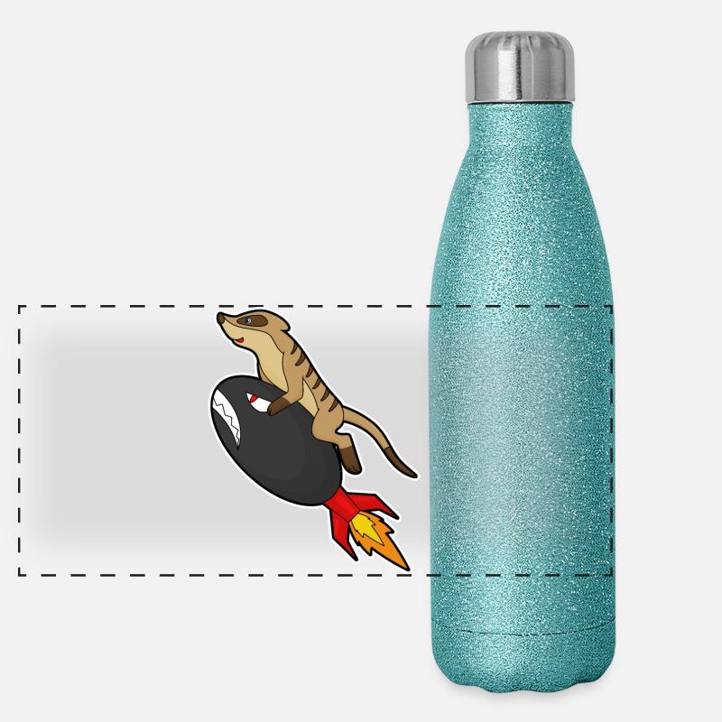 Erdmännchen Rakete Panorama Glitzer Isolierflasche 500 ml
