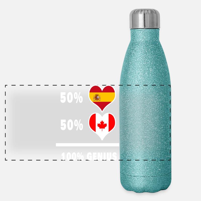 Canada and Spain genius / gift Panoramic Glitter Thermal Bottle 500 ml