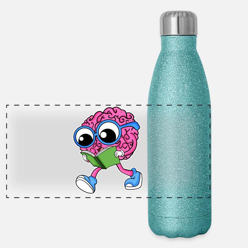 Lecture du cerveau Gourde isotherme panoramique pailletée 500 ml