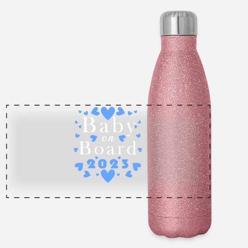 Bébé 2023 - Naissance Enceinte 2023 Grossesse Gourde isotherme panoramique pailletée 500 ml