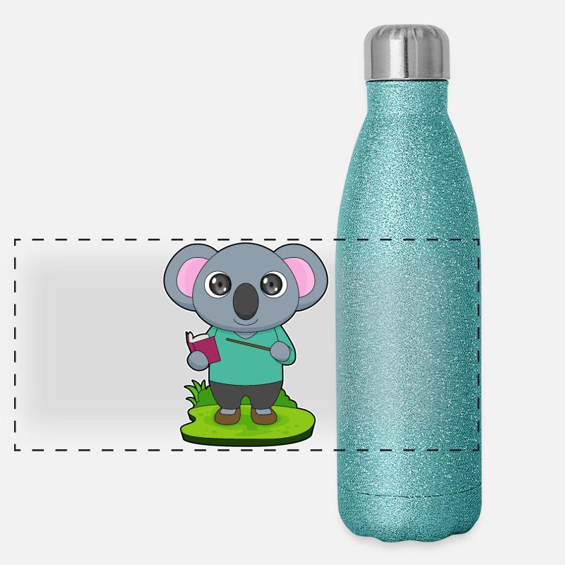 École du professeur de coala qui pointe des bâtons Gourde isotherme panoramique pailletée 500 ml