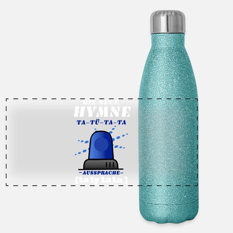 Blaulicht Sirene die neue Hymne Panorama Glitzer Isolierflasche 500 ml