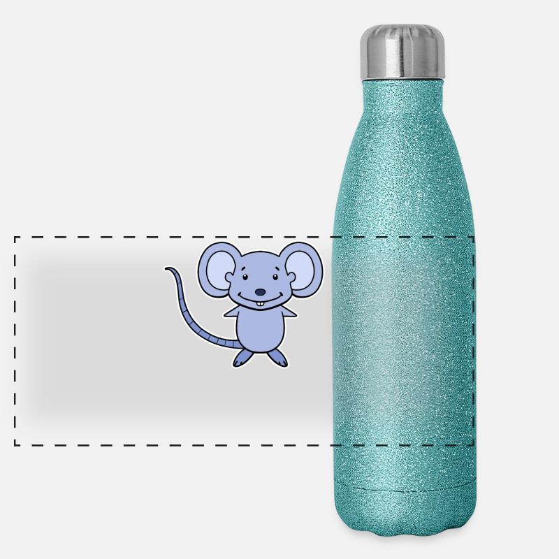 Dessin animé de souris Gourde isotherme panoramique pailletée 500 ml