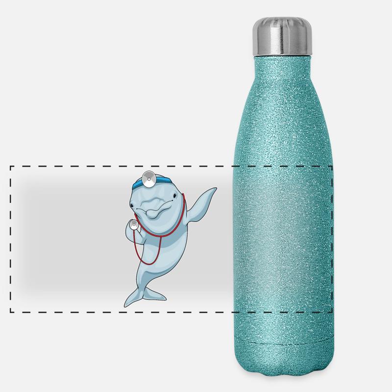 Stéthoscope Dolphin Doctor Gourde isotherme panoramique pailletée 500 ml