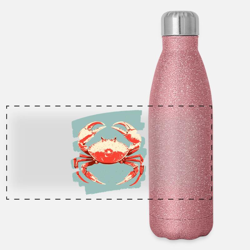 Crabe Rétro Gourde isotherme panoramique pailletée 500 ml