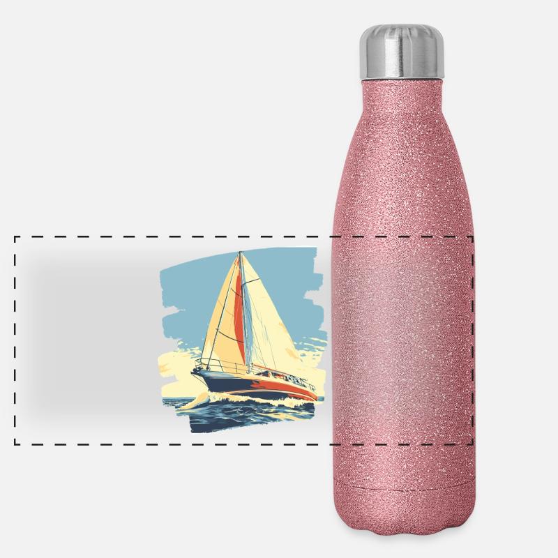 Sailboat Panoramic Glitter Thermal Bottle 500 ml