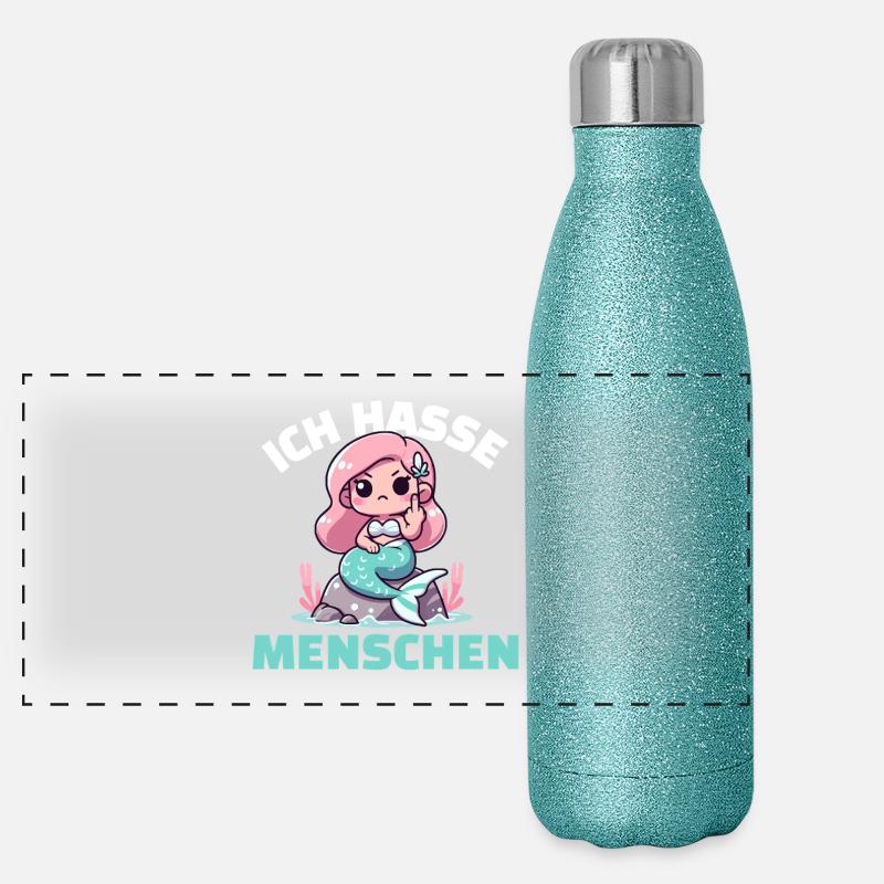 Sirène effrontée avec un message cynique Gourde isotherme panoramique pailletée 500 ml