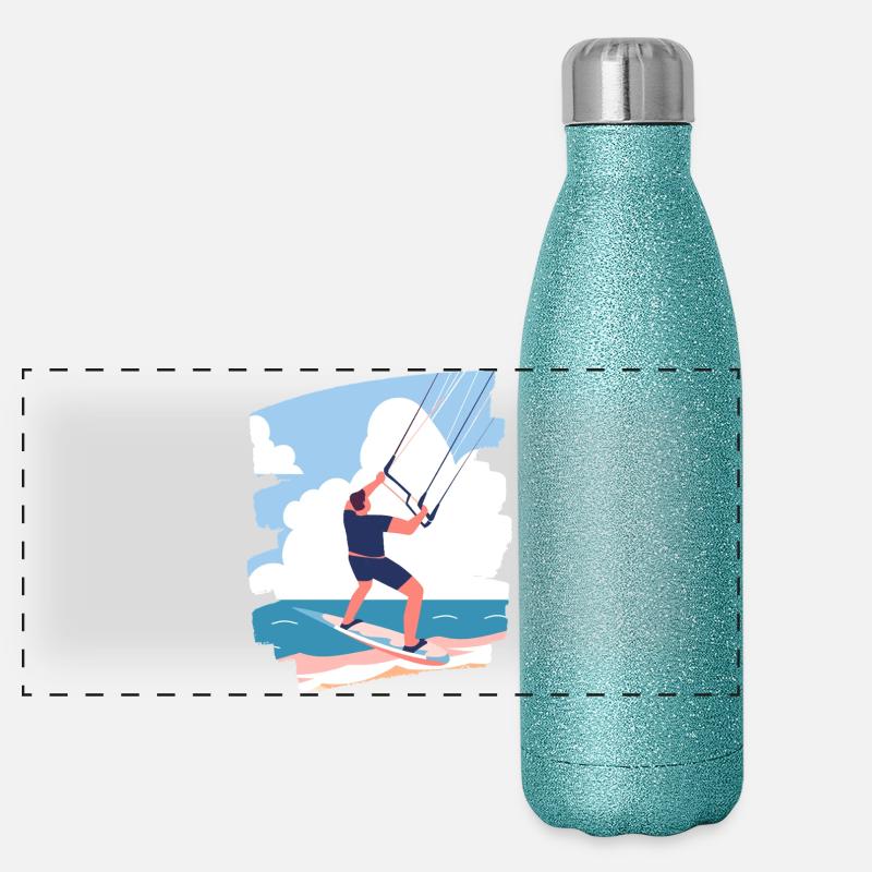 Kitesurfers Panoramic Glitter Thermal Bottle 500 ml