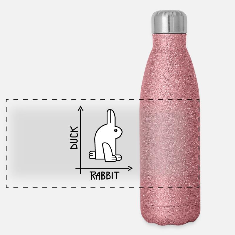 Ente oder Kaninchen Optische Täuschung Panorama Glitzer Isolierflasche 500 ml