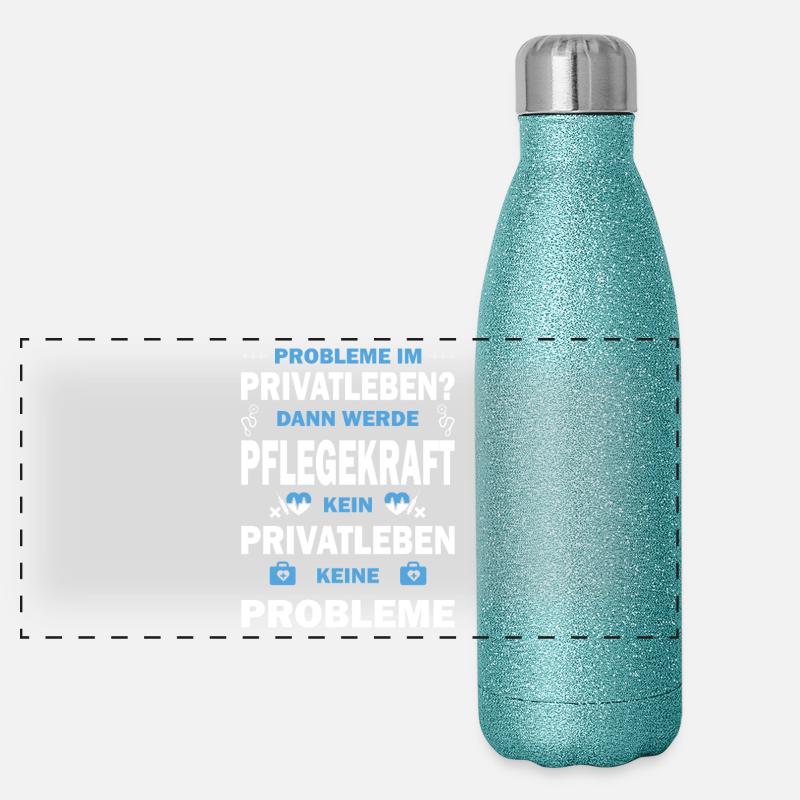 Pflegerin Geschenke Pflege Lustig Krankenpflegerin Panorama Glitzer Isolierflasche 500 ml