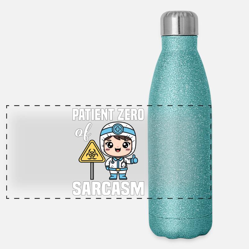PATIENT NULL DES SARKASMUS - GESCHENK DES ARZTES Panorama Glitzer Isolierflasche 500 ml