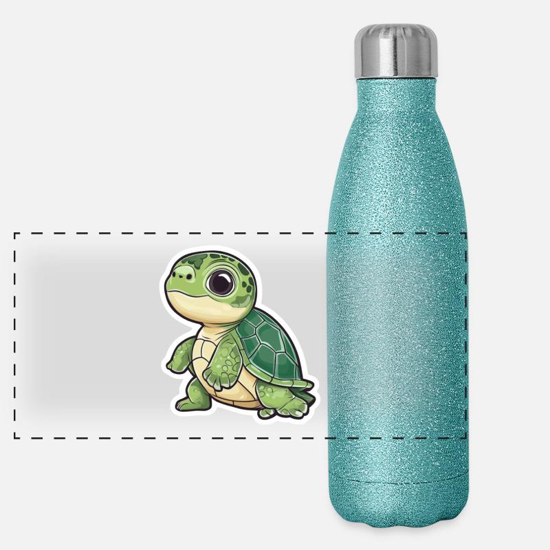 Schildkröte Panorama Glitzer Isolierflasche 500 ml