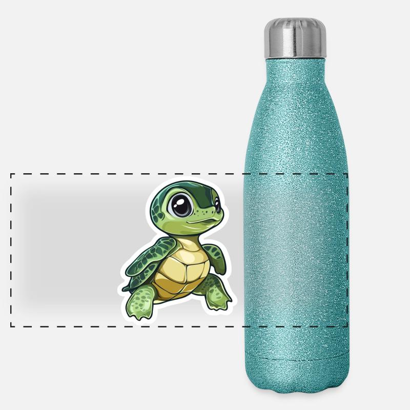Schildkröte Panorama Glitzer Isolierflasche 500 ml