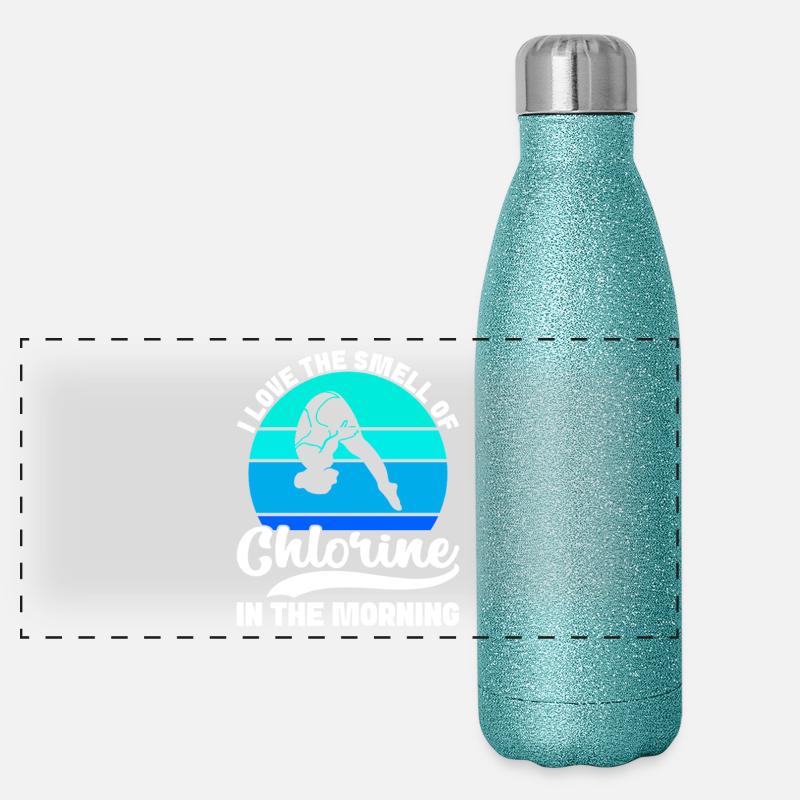 Kunstspringen Turmspringer Sprungbrett Panorama Glitzer Isolierflasche 500 ml