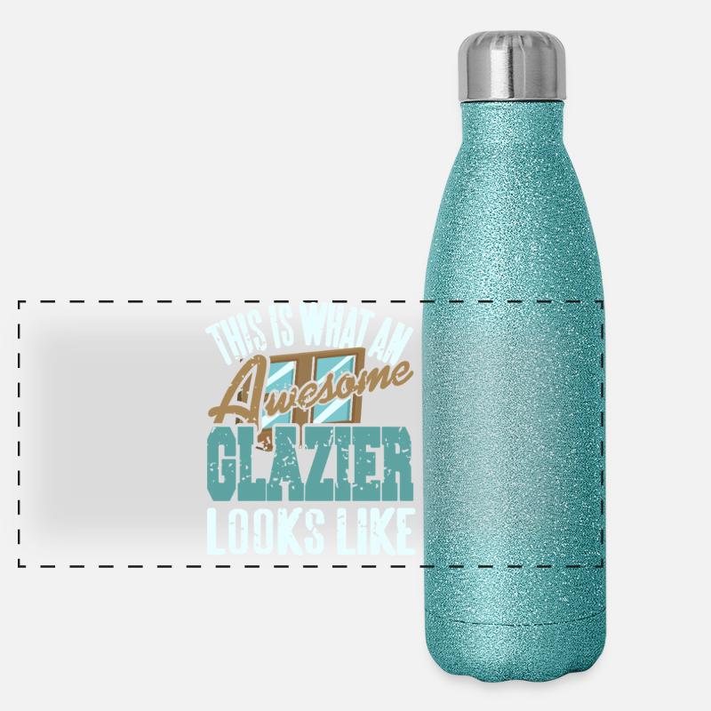This Is What An Awesome Glazier Looks Like Panorama Glitzer Isolierflasche 500 ml