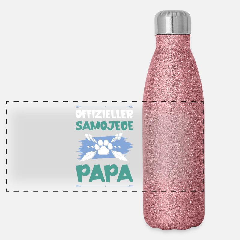 Samoyed Dogs Dad Panoramic Glitter Thermal Bottle 500 ml