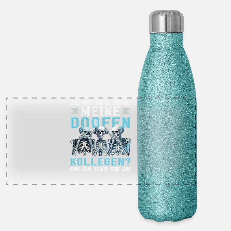 My stupid colleagues There they are office work Panoramic Glitter Thermal Bottle 500 ml