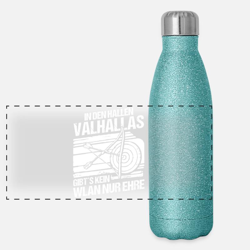 Mittelalter Schildwall Mittelaltermarkt Wikinger Panorama Glitzer Isolierflasche 500 ml