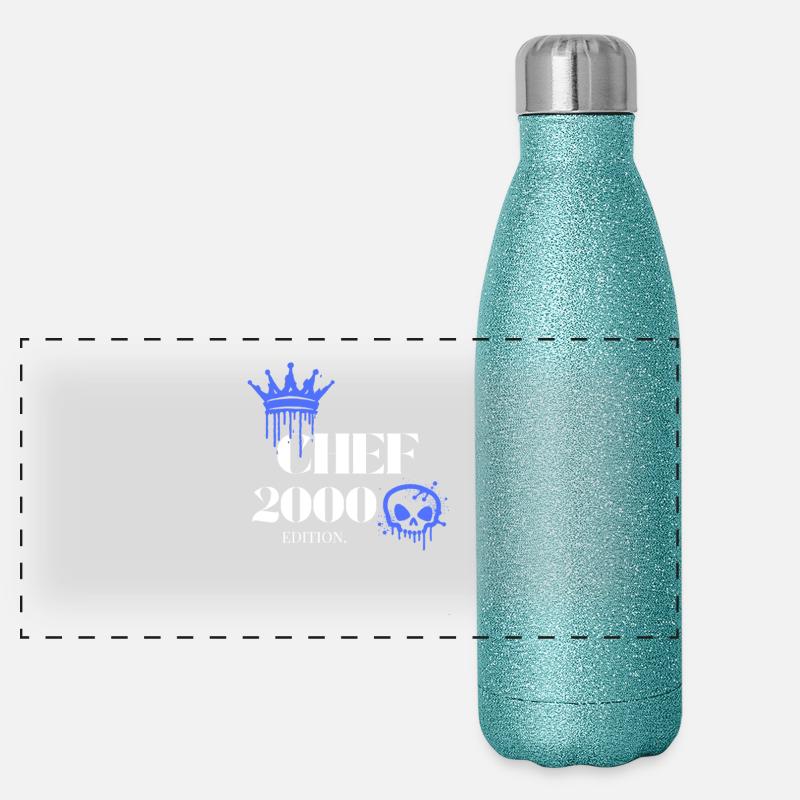 Chef Edition 2000 25 Geburtstag Spruch Panorama Glitzer Isolierflasche 500 ml
