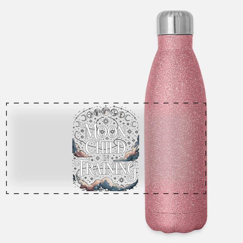 Witchcraft Moon Child In Training Spellcaster Panoramic Glitter Thermal Bottle 500 ml