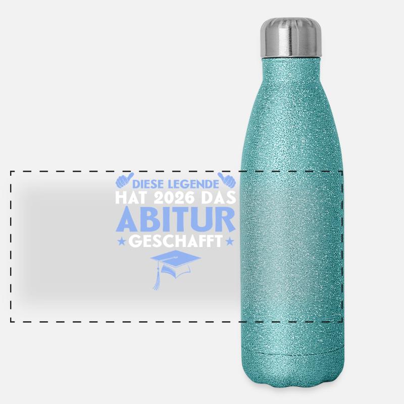 Abiturient 2026 Abitur Abschluss Geschenk Panorama Glitzer Isolierflasche 500 ml