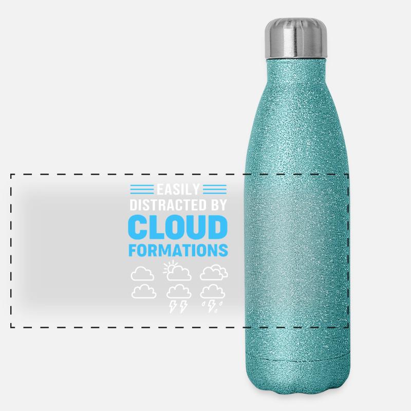 Meteorologie Sturm Tornado Meteorologe Panorama Glitzer Isolierflasche 500 ml