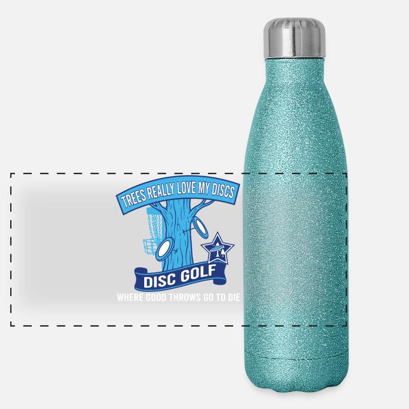 Trees Really Love My Discs Disc Golf Throws Panoramic Glitter Thermal Bottle 500 ml