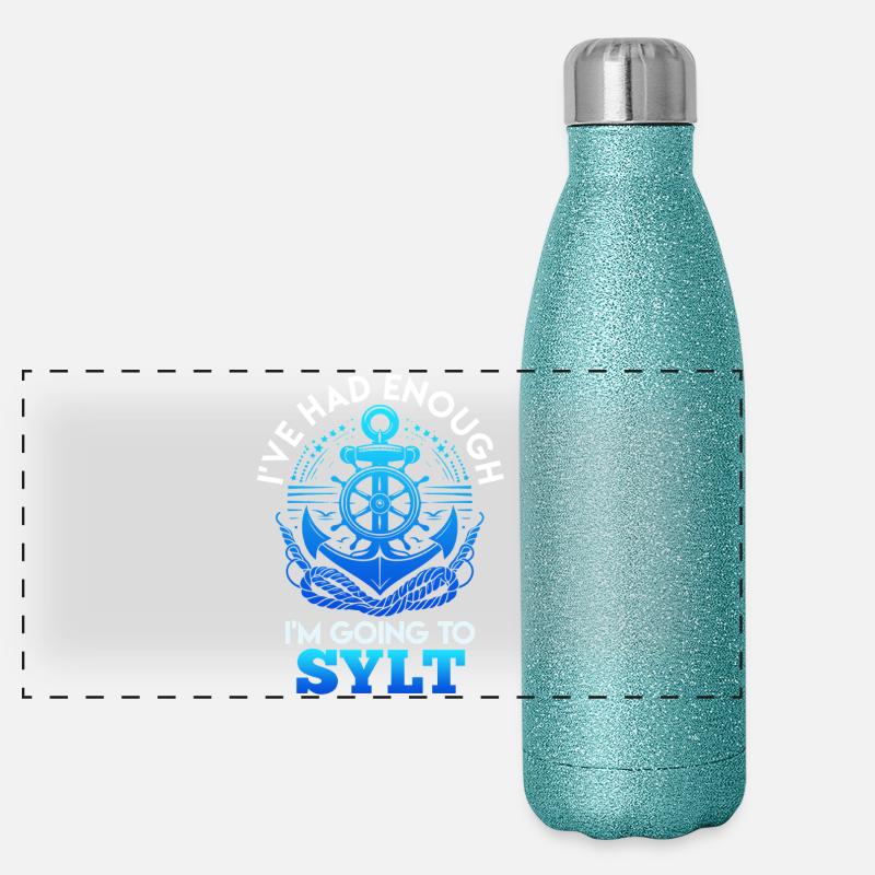 J’EN AI ASSEZ, JE VAIS À SYLT Gourde isotherme panoramique pailletée 500 ml
