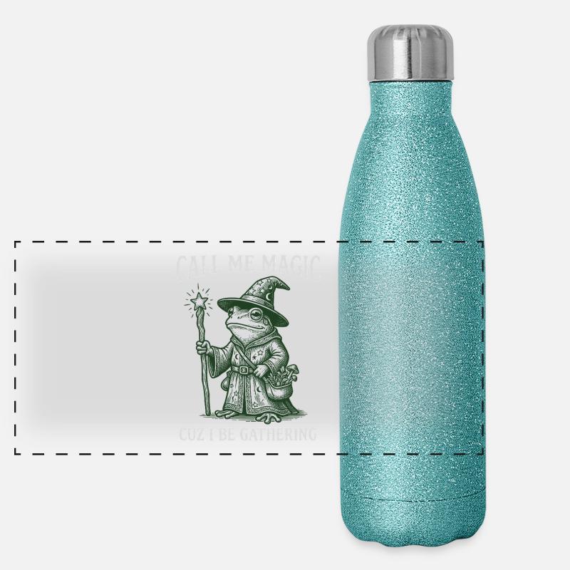 Call me Magic cuz I be Gathering – Frog Wizard Panorama Glitzer Isolierflasche 500 ml