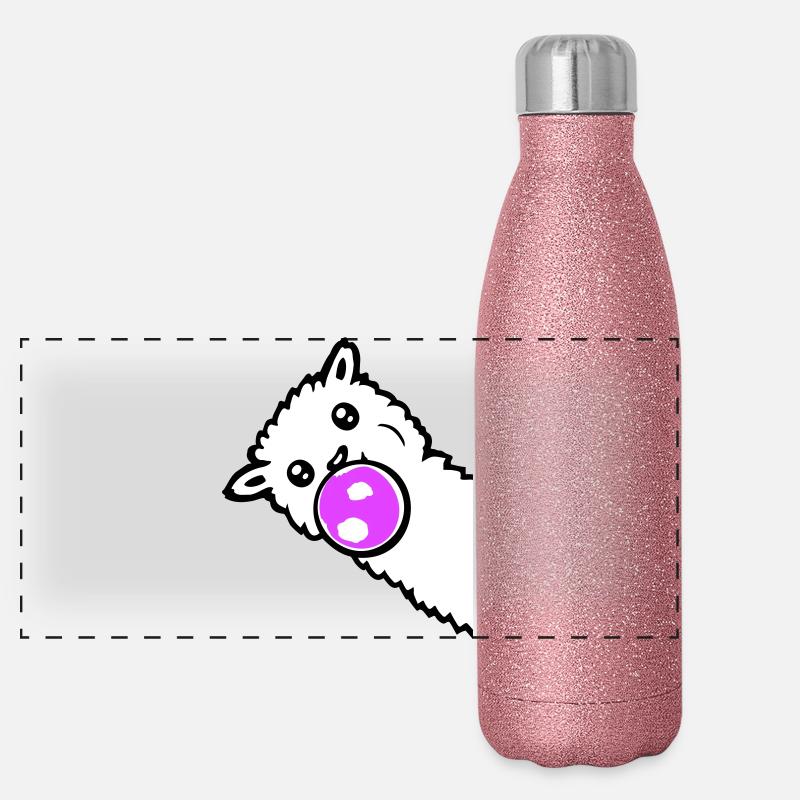 Lama Bubbles Side Side Côté Cool Mignon Gourde isotherme panoramique pailletée 500 ml